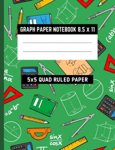 Graph Paper Notebook 8.5 x 11: 5x5 quad ruled graph composition book, graphed paper large print, Large Size, squared notebook, graphing paper, graphed ruled notebook, graphe paper for house plans..