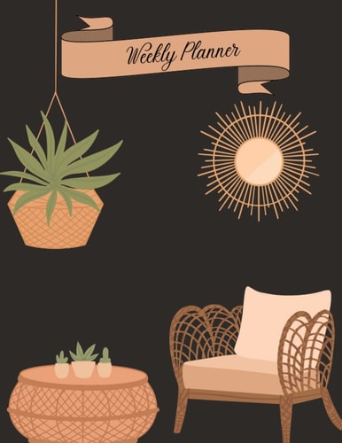 Weekly Planner: Boho Decor Weekly Planner: 8.5x11" with 241 pages. Weekly, Meal, Self-Care, Gratitude, Contacts, Passwords, Notes, Travel.
