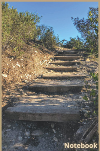 Wood Stairs Notebook/Journal: Great for outdoor lovers. Lined notebook of 140 pages