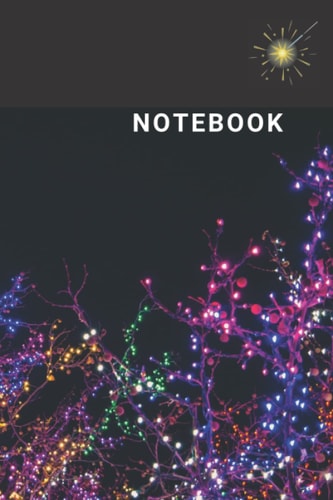 NOTEBOOK: Blank wide ruled line paper, journaling/holiday notebook, Santa clause light, beautifully designed soft cover book, gift items for kids and adults 120pages
