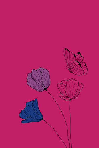 Bisexual Journal: Bi Bisexual Flowers Butterfly Journal/Notebook/Agenda for Bisexual Pride, Blank Lined, Size 6"x9", 120 Pages, Soft Cover, Matte Finish