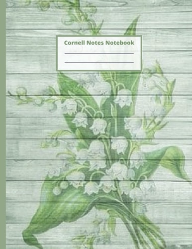 Cornell Notes Notebook: Vintage Jasmine Flowers With Wood Background Large Cornell Notes Taking Notepad ,cute vintage cornell notes pad college ruled paper,4 lines per inche,8.5''x11'',100 Pages.