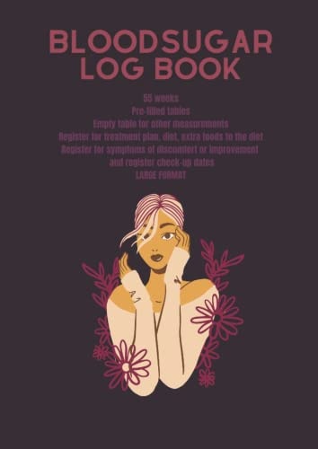 Blood sugar log book: Weekly blood sugar diary 55 weeks
