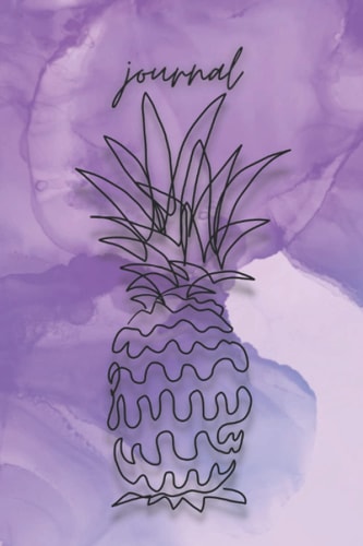 140 page 6''x9'' Premium Abstract Cover Design Journal: Modern Pastel Purple Watercolor Notebook with Abstract Pineapple Design for writing down your thoughts, notes, ideas, and lists
