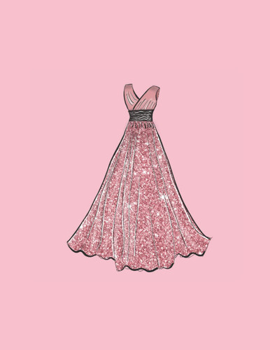 Notebook : Light Pink Glitter Dress For Pink lovers, College Ruled 120 Pages 8.5 x 11