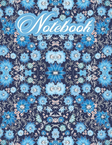 Notebook: White Lined Paper (Floral Cover), 8.5x11, 120 Pages, (gardeners diary notebook)