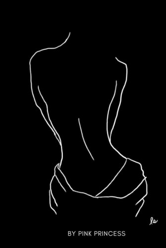 One line body art aesthetic and minimalist notebook: Black unisex and 200 pages - “6” by 9” A5 available in hardcover for any gender.