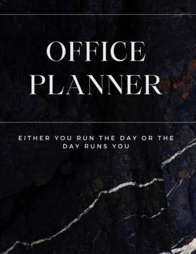 Undated Daily Office Planner: 200 Paged Black and White Marble Undated Office Work Business Planner Large Size 8.5" x 11" For Men and Women