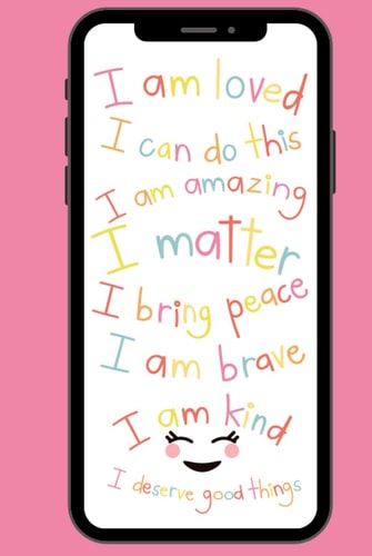Notebook: Phone Affirmations Screenshot Hardcover