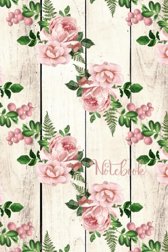 Notebook: Vintage Rose Floral