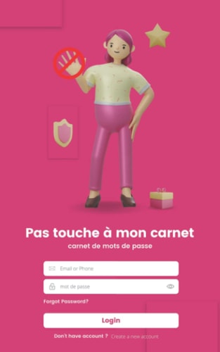 Pas touche à mon carnet !: Cahier de mot de passe internet | Idéal pour ne pas oublier ses codes ... de poche 12.7 cm x 20.32 cm très pratique (French Edition)