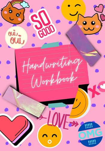 Handwriting Notebook for Kids - Teens Workbook - 100 Dotted Line pages for Practice: Practice with style!: Suitable for girls and boys of all ages