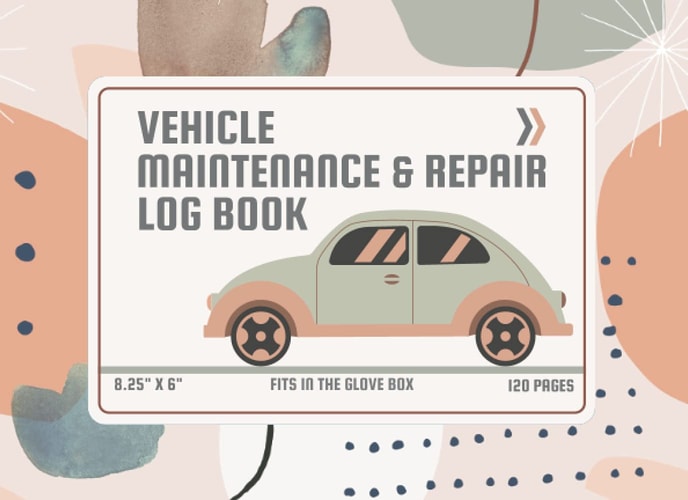 Vehicle Maintenance and Repair Log Book | Fits in the Glove Box Cute Abstract Cover for Women | Servicing, Parts, Mileage and Costs Tracking Journal for Personal, Business Use Or Taxes