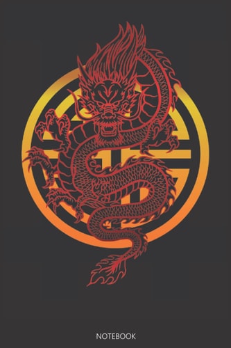 Notebook: Red Lucky Dragon Journal, Blank Lined, 120 pages, 6x9 Blank Notebook