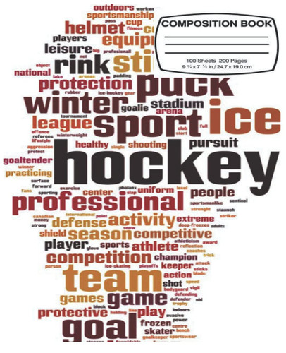 Hockey Themed Primary Composition Notebook with Picture Space