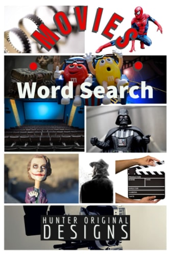 Movies Themed Word Search Puzzle Book - 50 Puzzles - 1000 Words to Find! - Includes Solutions - Medium Difficulty