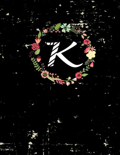 Notebook with letter k with soft and matte cover: 120 pages Size: 8.5” x 11”.