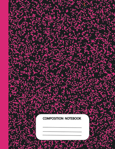 Marbled Composition Notebook: Marbled Pink Cover Wide Ruled Paper Subject Book.