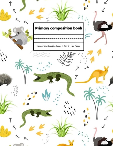 Primary Composition Notebook: Primary Composition Notebook With Dotted Midline And Picture Space | Grades K-2 Composition School Exercise Book | Primary ...Crocodiles | 120 Story Pages .