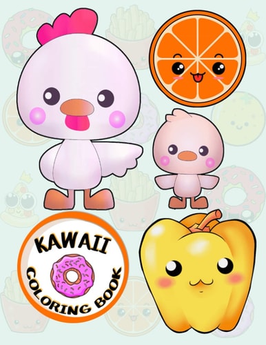 Kawaii Coloring Book For Kids And Toddlers Kawaii Food, Ice Cream, Chocolate, Dessert And More! Coloring Pages Design