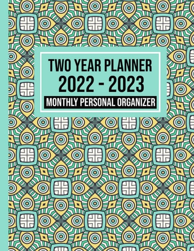 Two Year Planner 2022-2023: Monthly Personal Organizer, (January 2022 to December 2023 ), 24 Months Calendar Schedule Organizer, (Luxury Ornamental Mandala Cover)