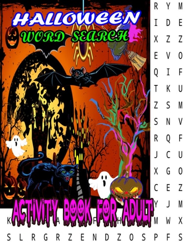 Halloween Word Search Activity Book For Adults