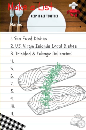 Recipe Notebook: Notebook for Recipes (Caribbean Seafood Local Dishes, and Delicacies Personal Recipe Note Book)