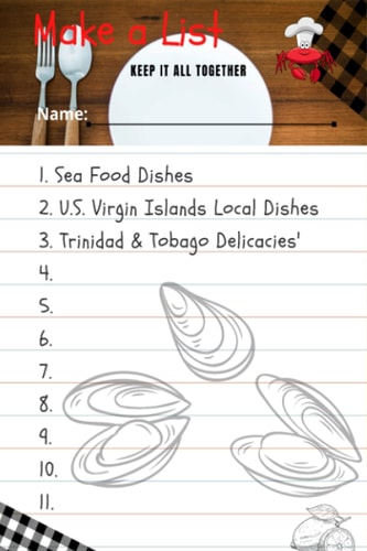 Recipe Book Caribbean Theme: Sea Food Dishes: Recipe Book (Caribbean Seafood Local Dishes, and Delicacies Personal Recipe Note Book)