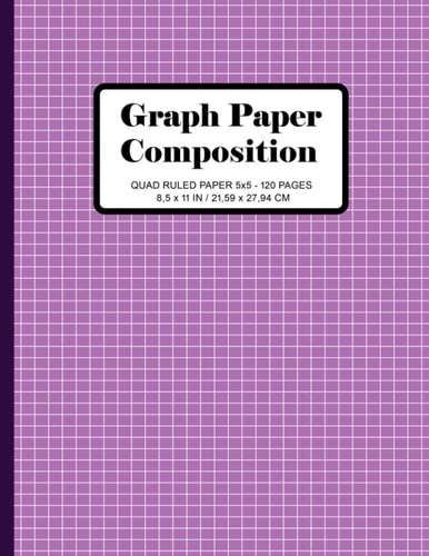 Graph Paper Composition: Math Grid Paper Notebook, Quad Ruled Graph Paper Composition Notebook 5x5 (120 Pages, 8.5'' x 11'')