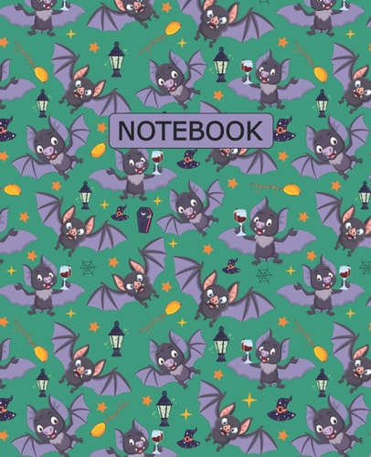 Halloween Bat Composition Notebook: Bat Halloween Decorations Aliments Witch Scary Journal Notebook For Men, Women, Girls, Kids - 7.5x9.25 100 Pages