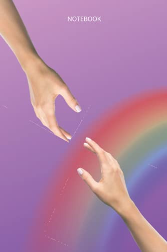Rainbow Connecting Hands: Stylish Lined Notebook, Design Notebook, Elegant Journal, Classy Diary, Style, Love, Gift, School, Work, LGBTQ, Pride