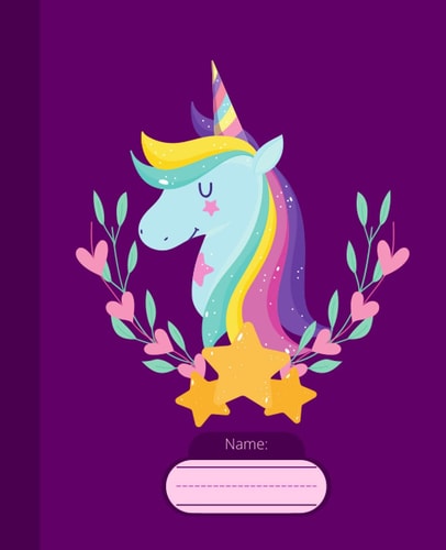 Primary Composition Notebook K-2 Unicorn: Unicorn Primary Story Journals for Girls