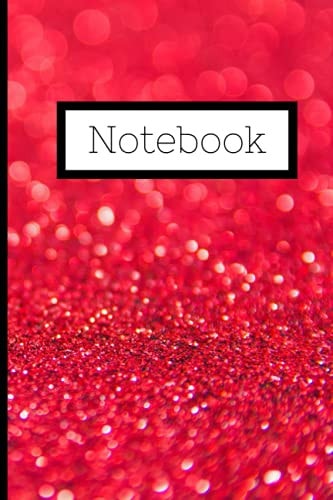Red Glitter Notebook: 6x9, Lined (Journal, Diary)