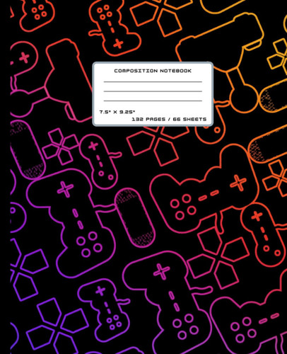 Video Games Composition Notebook: Wide Ruled Lined Paper Notebook Journal: Colorful Gamer Workbook for boys, Girls, Kids, Teens and Students for ... (7.5" x 9.25" 132 pages) (gaming composition)