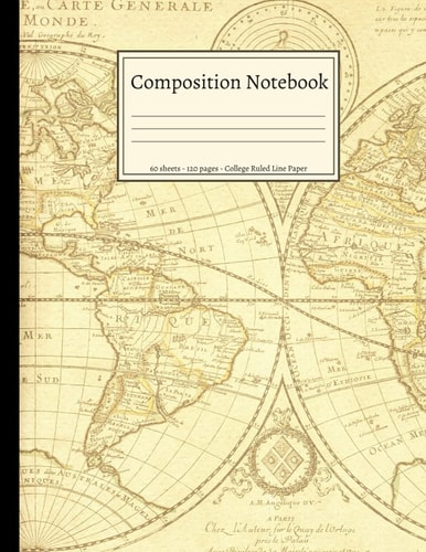 Composition Notebook: Vintage College Ruled Line Paper Composition Notebook For Students, Teachers, Home and Work ( 120 pages ), Large Size 8.5 x 11.