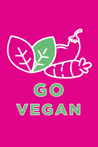 GO VEGAN notebook journal gift: GO VEGAN gift lined notebook journal diary gift, 110 blank pages , 69 inches , matte finish cover. (MEANINGFUL VEGAN QUOTES)
