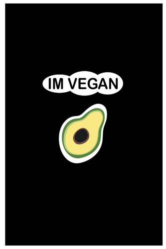im vegan: My World Vegetarian Day blank lined journal | 6" x 9" inches, 120 pages and a black cover | a nice vegetarian day's gift for your best friends and lovers,,,