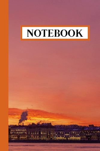 Notebook: Dreamy Orange Cityscape Notebook Blank Lined Journal