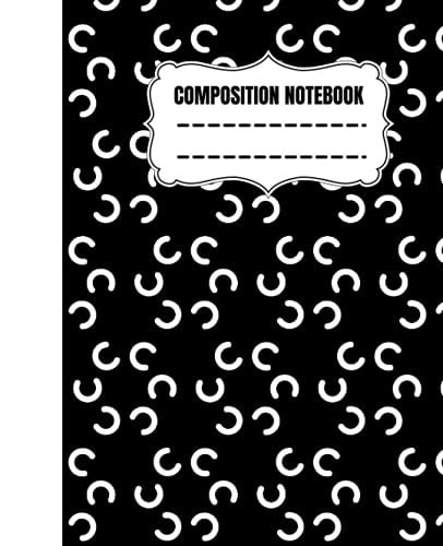 Donuts Composition Notebook: Wide-Ruled, 7. 5 X 9. 25, 100 Pages For Kids, Teens, and Adults, Black Cover with a Littles White Donuts