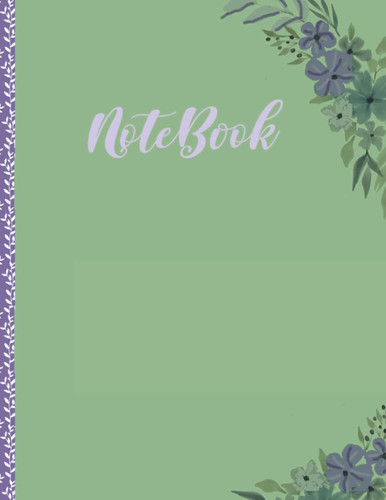 Green Leaf|Notebook Cute Colorful College Ruled Lined Pages (Composition Book, Journal) (8.5 x 11 Large): 8.5x11 inch 100 pages Notebook Journal for Girl Kids Women