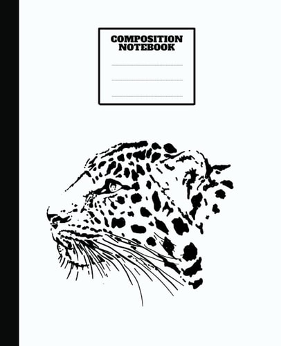 Composition Notebook: Leopard Head Spots Notebook Wide Ruled For kids, teens, students and adults | "7.5 x 9.25 Inches ",120 Pages | Back to School Supplies
