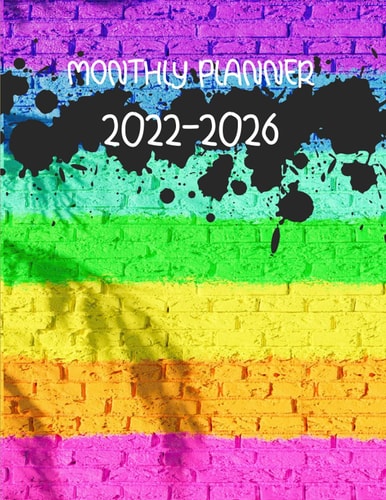 Monthly planner 2022-2026: Rainbow pride pattern. Large 8.5x11" 5 years planner. Well organized 60 month calendar with to do list, notes. Schedule Organizer Logbook for family and business.