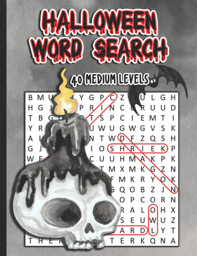 HALLOWEEN WORD SEARCH: 40 Medium Levels | Activity Book for Adults, Teens and Kids 7-12+ | Word search with Answers | Large Print | Puzzlebook for Boys and Girls | Fun Halloween Gift