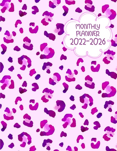 Monthly planner 2022-2026: Pink leopard print patterns. Large 8.5x11" 5 years planner. Well organized 60 month calendar with to do list, notes. Schedule Organizer Logbook for family and business.