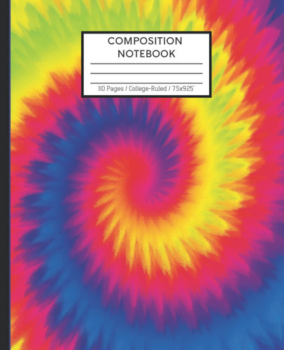 Colorful Composition Notebook: College Ruled, 7.5x9.25, 110 Pages, For Adults, Teens and Kids (Composition Notebooks)