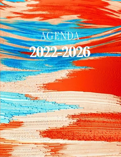 Agenda 2022 - 2026: Motif France bleu blanc rouge. Planificateur mensuel de 5 ans. Grand Format 18x25 cm. Calendrier de 60 mois, 2 pages par mois. (French Edition)