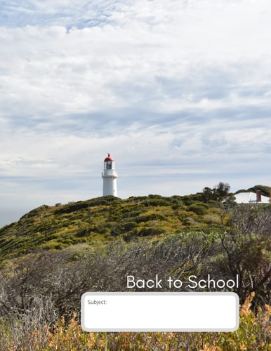 Back to School: Subject Book: Full size College ruled notebook planner with weekly schedule, graph paper and sketch pages. Lighthouse Back to School Notebook for teens and Photography Lovers.