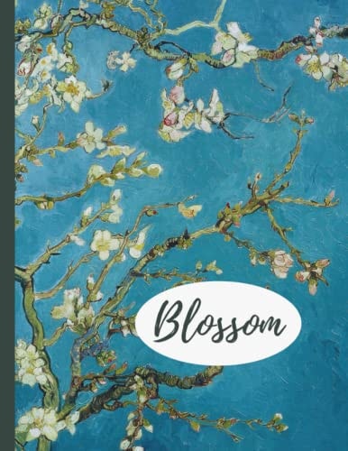 Blossom: Subtitle: Dotted Grid Notebook 8.5 x 11 - Motivational Journal With Numbered Pages For Journaling, Notes, Design, Lettering - 120 Pages - Van Gogh Cover