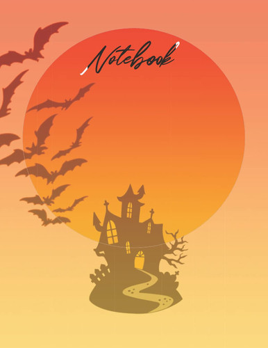 Bat House Halloween Notebook : Basic 100 page lined Gifts For Kids Boys Girls Toddlers Student: 100 8.5x11