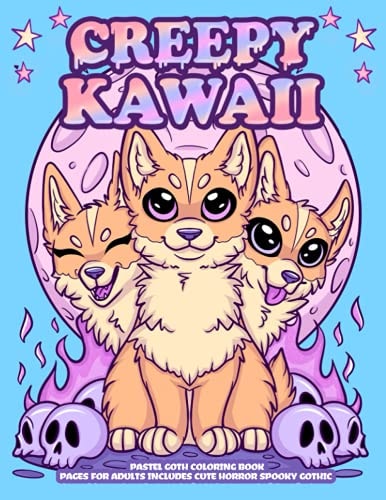 Creepy Kawaii Pastel Goth Coloring Book Pages for Adults